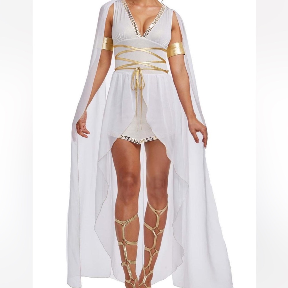 White and Gold Greek Goddess Costume